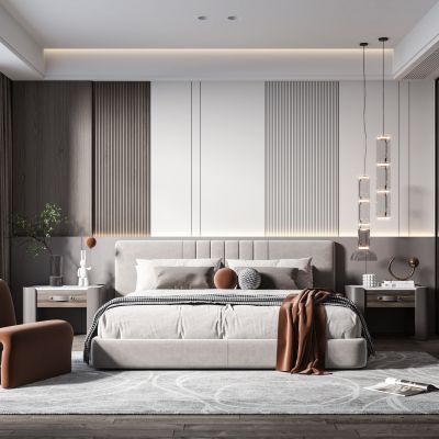 现代家居卧室3D模型