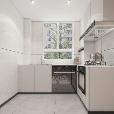 现代风格厨房，极简厨房，现代极简厨房，厨房厨具