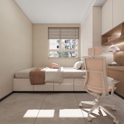 现代风格女儿房，现代极简女儿房，卧室软装，卧室家具