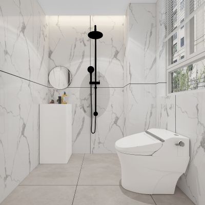 现代风格卫生间，现代极简卫生间，干湿分离卫生间，卫浴用品