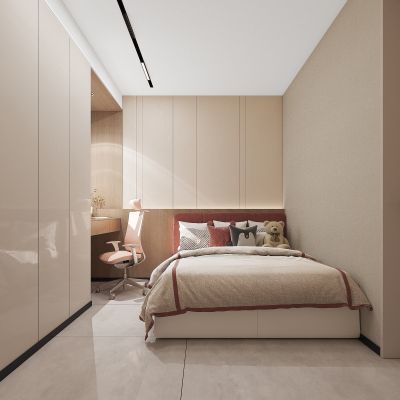 现代风格女儿房，现代极简女儿房，卧室软装，卧室家具