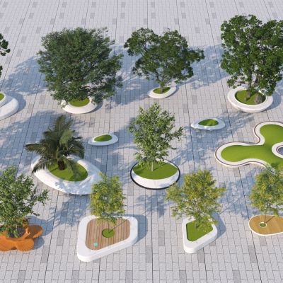 现代景观树池 异形树池_创意树池3D模型