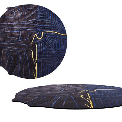 新中式简约圆形地毯