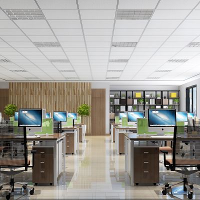 现代公共办公室3D模型
