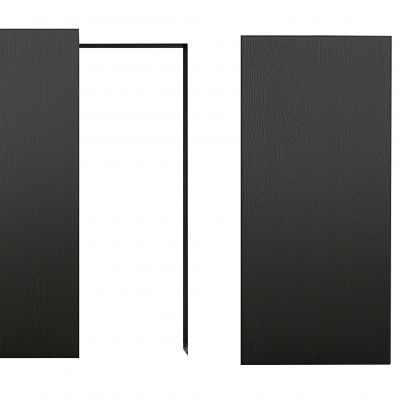  现代简约黑色木纹推拉门