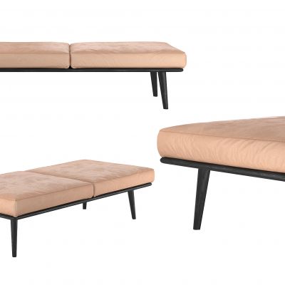 现代简约皮革沙发矮凳