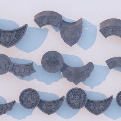 中式建筑材料瓦当3D模型