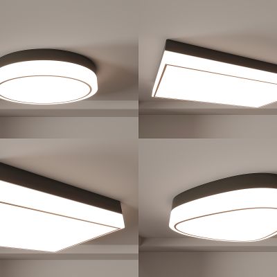 现代简约吸顶灯 客厅灯 卧室灯 方形圆形灯具组合-vr