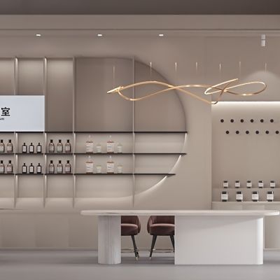 现代诧寂奶油风品牌店香薰调香