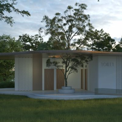 现代森系生态公共厕所3D模型