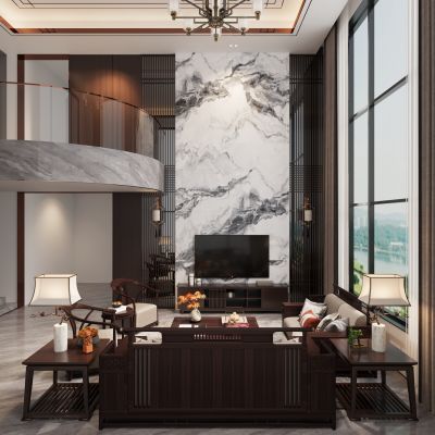 新中式别墅客厅