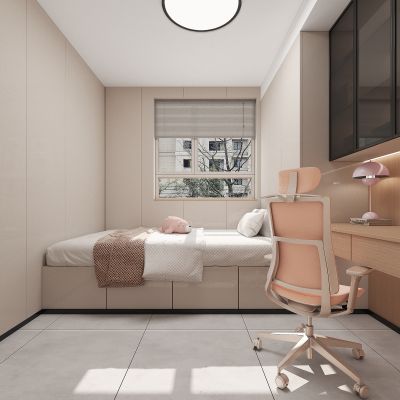 现代风格女儿房，现代极简女儿房，卧室软装，卧室家具