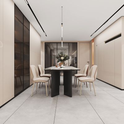 现代风格餐厅，极简餐厅，现代极简餐厅，餐厅家具