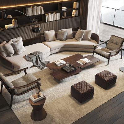 现代简约沙发茶几组合