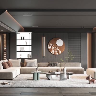 现代风格的客厅