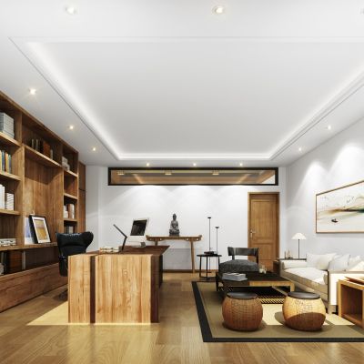 原木风办公室,新中式办公室，自然风办公室，植物,摆件,家具,挂画