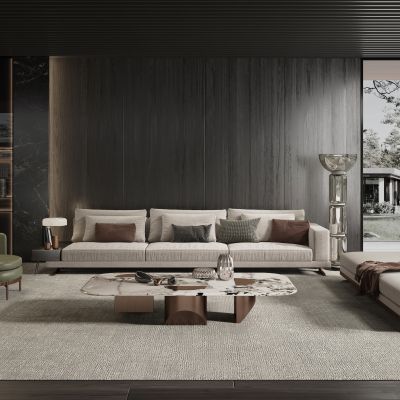 现代轻奢组合沙发茶几