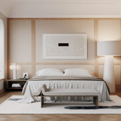 侘寂，中古，卧室，床品，挂画，飘窗，原木