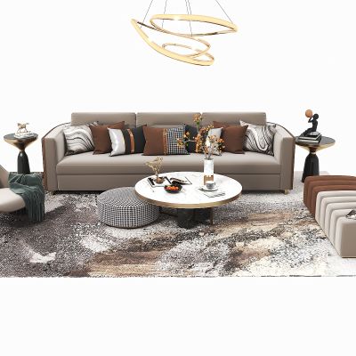 现代轻奢沙发茶几组合