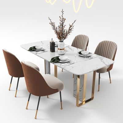 现代轻奢餐桌椅组合