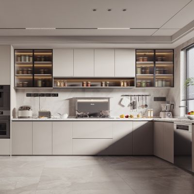 奶油风厨房 橱柜