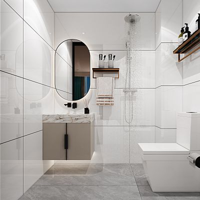 现代风格卫生间，现代极简卫生间，卫浴用品