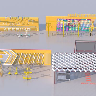 现代户外健身器材3D模型