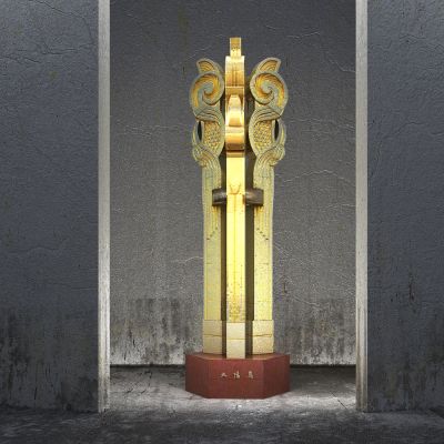 沈阳新乐遗址标志性建筑太阳鸟雕塑