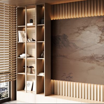 新中式装饰柜，摆件，壁画