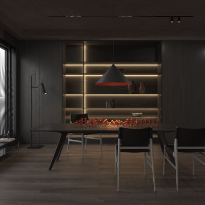 现代暗黑系风格客餐厅