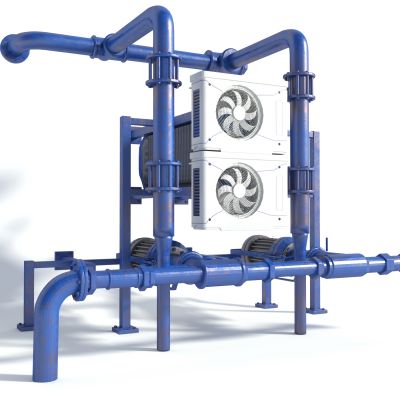 现代工业设备 管道_电机_机械构造_散热器_空调扇