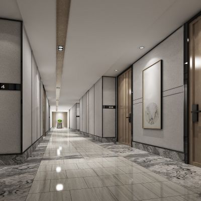 新中式酒店过道