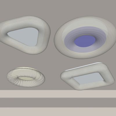 奶油风 卧室灯 主卧吸顶灯 新款  现代  简约   轻奢高档3d模型组合