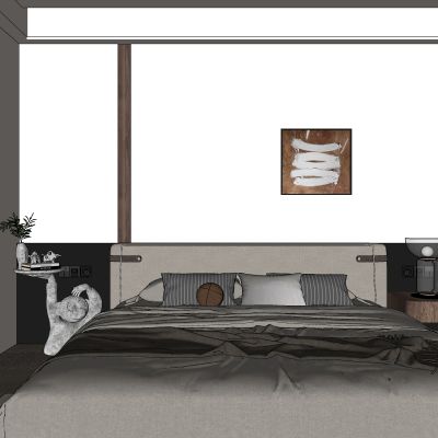 侘寂，中古，卧室，书桌椅