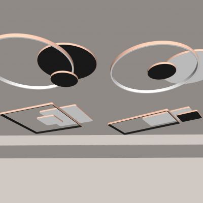 现代简约吸顶灯 客厅灯 卧室灯 方形圆形灯具组合