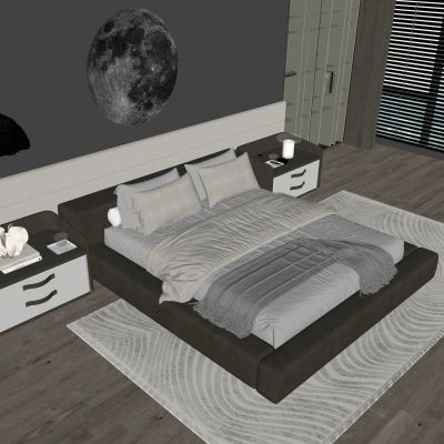 Minotti 现代双人床