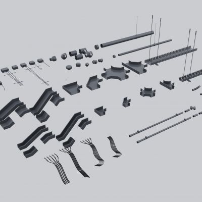 轻钢龙骨吊顶 软管 管道 线路