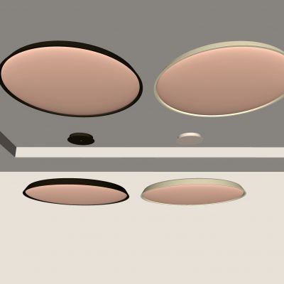 卧室灯 主卧吸顶灯 现代简约过道灯 超薄客厅灯3d模型组合