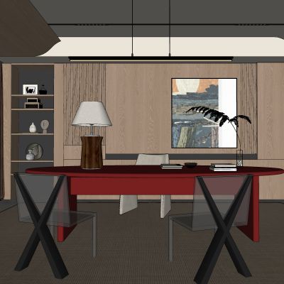 侘寂，中古，书房，书桌椅，书柜