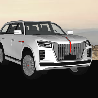 现代白色红旗汽车