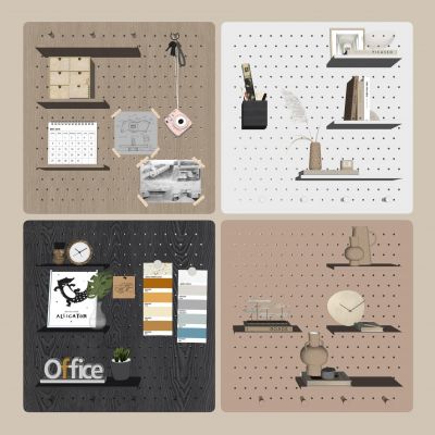 现代洞洞板墙饰挂件 穿孔板 置物架