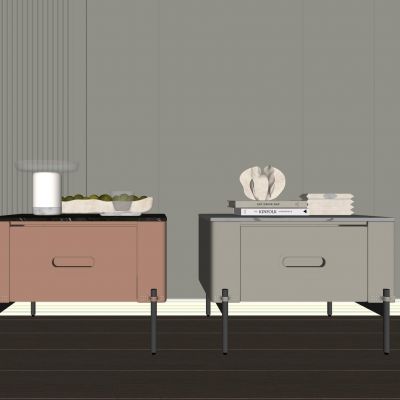 现代床头柜组合