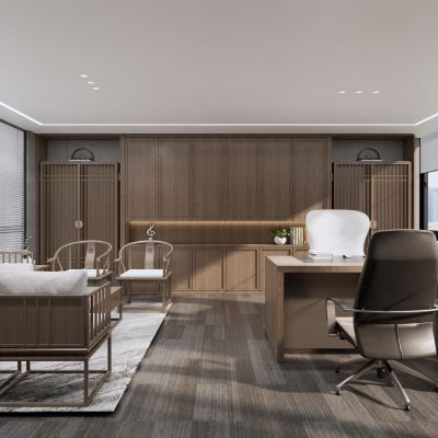 现代中式领导办公室