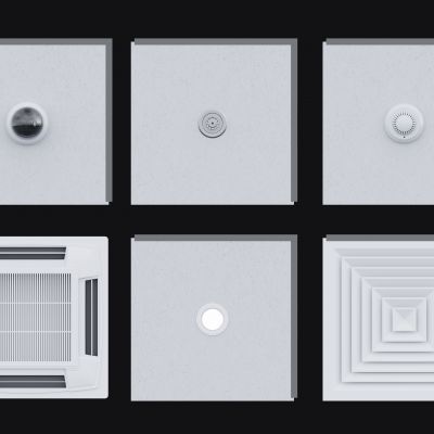 现代吊顶组件 铝扣板 洞洞板 集成吊顶 空调风口 吊顶空调