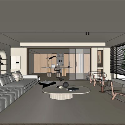 中古，侘寂，客厅，书房，沙发组合，书桌椅，书柜