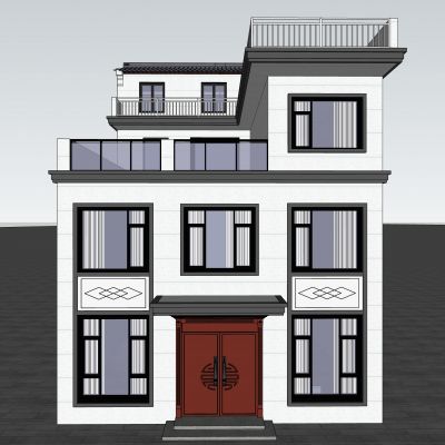 现代农村自建房外立面 装饰线条