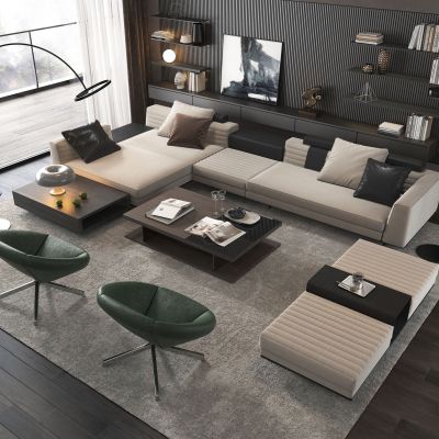 现代简约沙发茶几组合