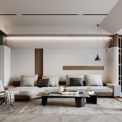 Minotti现代客厅  沙发茶几组合