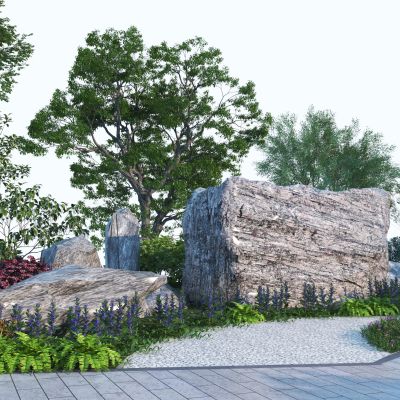 现代景观石3D模型