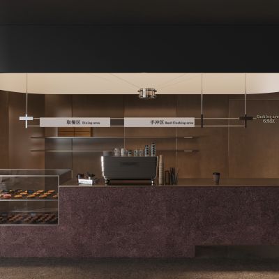 现代咖啡店备餐区